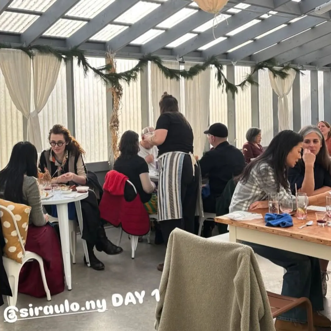 Diners at C. Cassis Pretend Restaurant pop-up