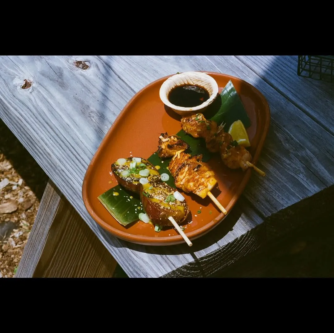 Chicken Inasal — lemongrass & ginger, crispy garlic skewers by Sira Ulo