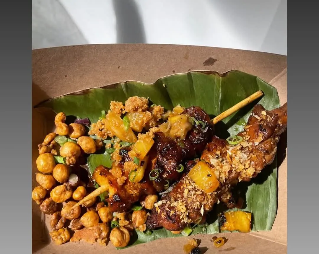 Guava-Garlic Pork Tocino — cured pork belly, grilled pineapple & garlic relish by Sira Ulo